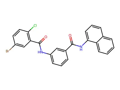 5-bromo-2-chloro-N-(3-(naphthalen-1-ylcarbamoyl)phenyl)benzamide structure