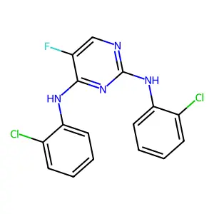 2,4-Pyrimidinediamine, N,N'-bis(2-chlorophenyl)-5-fluoro- structure