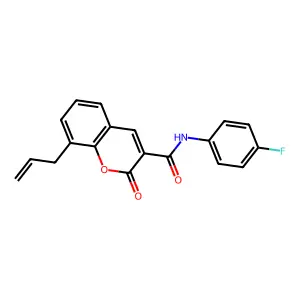 8-allyl-N-(4-fluorophenyl)-2-oxo-2H-chromene-3-carboxamide structure