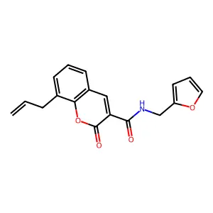 N-[(furan-2-yl)methyl]-2-oxo-8-(prop-2-en-1-yl)-2H-chromene-3-carboxamide structure