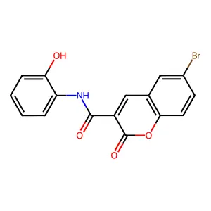 6-bromo-N-(2-hydroxyphenyl)-2-oxo-2H-chromene-3-carboxamide structure