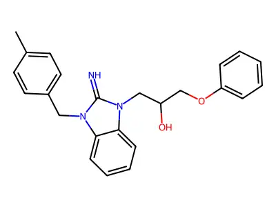 1-[2-Imino-3-[(4-methylphenyl)methyl]benzimidazol-1-yl]-3-phenoxypropan-2-ol structure