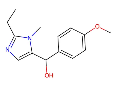 (2-ethyl-1-methyl-1H-imidazol-5-yl)(4-methoxyphenyl)methanol structure