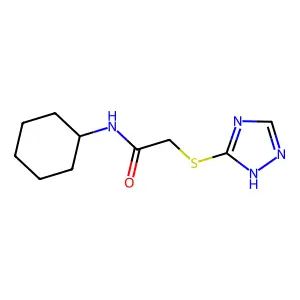 N-cyclohexyl-2-(1H-1,2,4-triazol-5-ylsulfanyl)acetamide structure