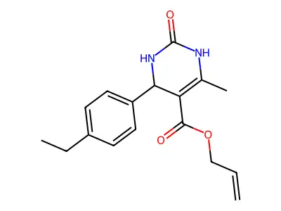 prop-2-en-1-yl 4-(4-ethylphenyl)-6-methyl-2-oxo-1,2,3,4-tetrahydropyrimidine-5-carboxylate structure