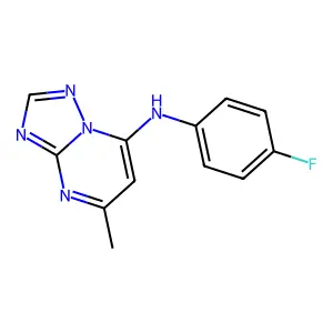 N-(4-fluorophenyl)-5-methyl-[1,2,4]triazolo[1,5-a]pyrimidin-7-amine structure