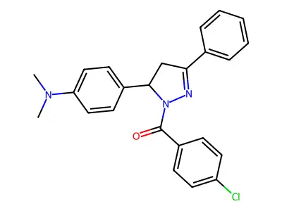 4-[1-(4-chlorobenzoyl)-3-phenyl-4,5-dihydro-1H-pyrazol-5-yl]-N,N-dimethylaniline structure