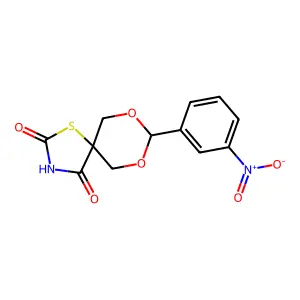 8-(3-Nitrophenyl)-7,9-dioxa-1-thia-3-azaspiro[4.5]decane-2,4-dione structure