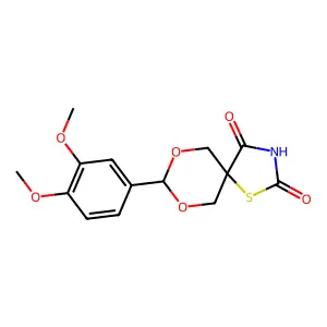 8-(3,4-Dimethoxyphenyl)-7,9-dioxa-1-thia-3-azaspiro[4.5]decane-2,4-dione structure