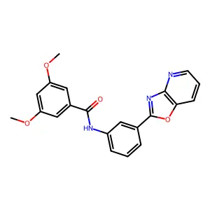 3,5-dimethoxy-N-[3-([1,3]oxazolo[4,5-b]pyridin-2-yl)phenyl]benzamide structure