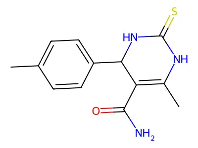 6-Methyl-4-(4-methylphenyl)-2-thioxo-1,2,3,4-tetrahydropyrimidine-5-carboxamide structure