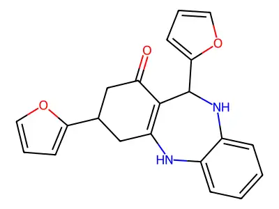 3,11-Di-furan-2-yl-2,3,4,5,10,11-hexahydro-dibenzo[b,e][1,4]diazepin-1-one structure
