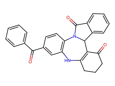 11-Benzoyl-4b,7,8,9-tetrahydro-6H-9,13b-diaza-tribenzo[a,e,h]azulene-5,14-dione structure
