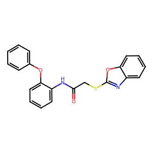 2-(1,3-benzoxazol-2-ylsulfanyl)-N-(2-phenoxyphenyl)acetamide structure