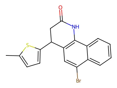 6-bromo-4-(5-methylthiophen-2-yl)-3,4-dihydrobenzo[h]quinolin-2(1H)-one structure