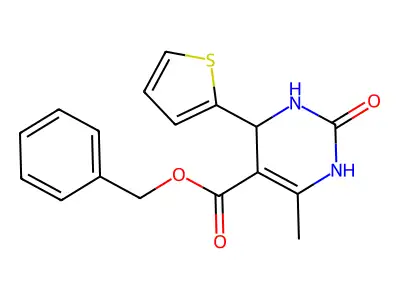 benzyl 6-methyl-2-oxo-4-(thiophen-2-yl)-1,2,3,4-tetrahydropyrimidine-5-carboxylate structure