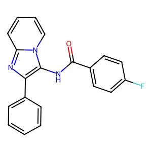 4-fluoro-N-(2-phenylimidazo[1,2-a]pyridin-3-yl)benzamide structure