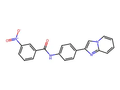 N-(4-(imidazo[1,2-a]pyridin-2-yl)phenyl)-3-nitrobenzamide structure