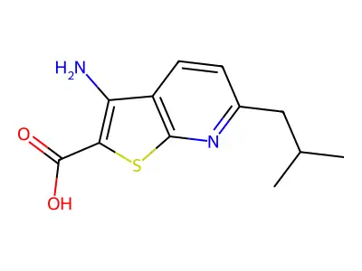 3-Amino-6-(2-methylpropyl)thieno[2,3-b]pyridine-2-carboxylic acid structure