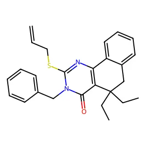3-benzyl-5,5-diethyl-2-prop-2-enylsulfanyl-6H-benzo[h]quinazolin-4-one structure