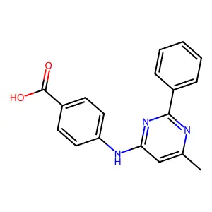 4-[(6-Methyl-2-phenylpyrimidin-4-yl)amino]benzoic acid structure