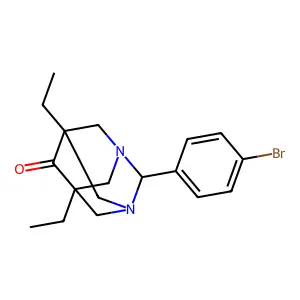 2-(4-Bromophenyl)-5,7-diethyl-1,3-diazatricyclo[3.3.1.1~3,7~]decan-6-one structure