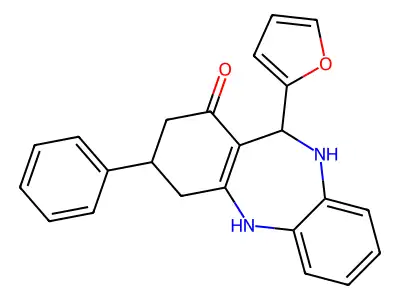 6-(Furan-2-yl)-9-phenyl-5,6,8,9,10,11-hexahydrobenzo[b][1,4]benzodiazepin-7-one structure