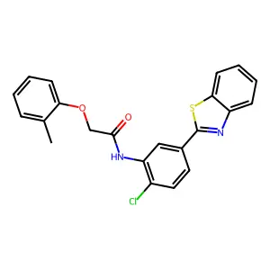 N-[5-(1,3-benzothiazol-2-yl)-2-chlorophenyl]-2-(2-methylphenoxy)acetamide structure