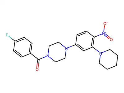 (4-Fluorophenyl)-[4-(4-nitro-3-piperidin-1-ylphenyl)piperazin-1-yl]methanone structure