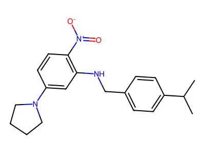 2-nitro-N-[(4-propan-2-ylphenyl)methyl]-5-pyrrolidin-1-ylaniline structure