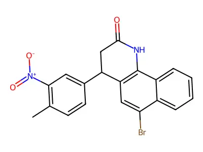 6-bromo-4-(4-methyl-3-nitrophenyl)-3,4-dihydrobenzo[h]quinolin-2(1H)-one structure