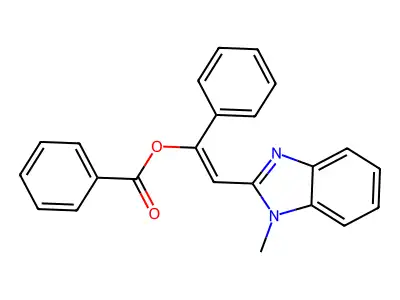 [(E)-2-(1-methylbenzimidazol-2-yl)-1-phenylethenyl] benzoate structure