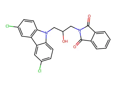 2-[3-(3,6-dichloro-9H-carbazol-9-yl)-2-hydroxypropyl]-1H-isoindole-1,3(2H)-dione structure