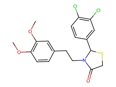 2-(3,4-Dichlorophenyl)-3-[2-(3,4-dimethoxyphenyl)ethyl]-1,3-thiazolidin-4-one structure