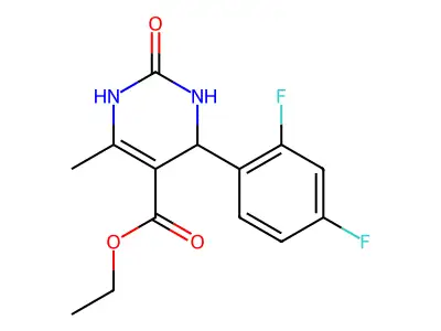 Ethyl 4-(2,4-difluorophenyl)-6-methyl-2-oxo-1,2,3,4-tetrahydro-5-pyrimidinecarboxylate structure