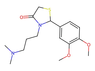 2-(3,4-Dimethoxyphenyl)-3-[3-(dimethylamino)propyl]-1,3-thiazolidin-4-one structure