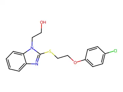 2-{2-[2-(4-Chloro-phenoxy)-ethylsulfanyl]-benzoimidazol-1-yl}-ethanol structure