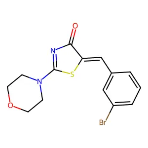 (5E)-5-[(3-bromophenyl)methylidene]-2-morpholin-4-yl-1,3-thiazol-4-one structure