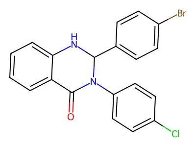 2-(4-Bromophenyl)-3-(4-chlorophenyl)-1,2-dihydroquinazolin-4-one structure