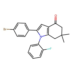 2-(4-Bromophenyl)-1-(2-fluorophenyl)-6,6-dimethyl-5,7-dihydroindol-4-one structure