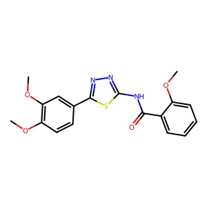 N-[5-(3,4-dimethoxyphenyl)-1,3,4-thiadiazol-2-yl]-2-methoxybenzamide structure