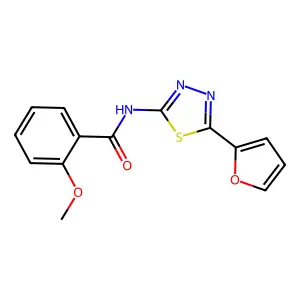 N-[5-(furan-2-yl)-1,3,4-thiadiazol-2-yl]-2-methoxybenzamide structure