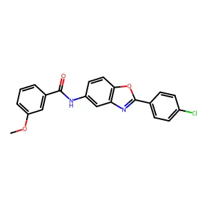N-[2-(4-chlorophenyl)-1,3-benzoxazol-5-yl]-3-methoxybenzamide structure