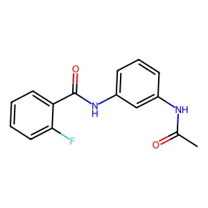 N-(3-acetamidophenyl)-2-fluorobenzamide structure