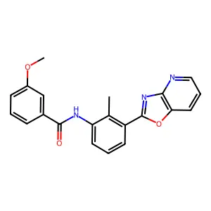 3-methoxy-N-[2-methyl-3-([1,3]oxazolo[4,5-b]pyridin-2-yl)phenyl]benzamide structure
