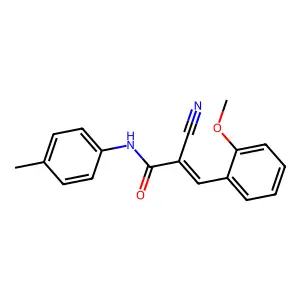 (2E)-2-cyano-3-(2-methoxyphenyl)-N-(4-methylphenyl)prop-2-enamide structure