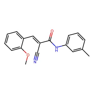 (2E)-2-cyano-3-(2-methoxyphenyl)-N-(3-methylphenyl)acrylamide structure