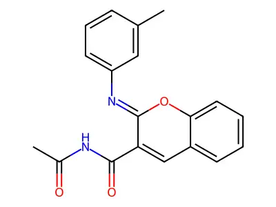 (2Z)-N-acetyl-2-[(3-methylphenyl)imino]-2H-chromene-3-carboxamide structure