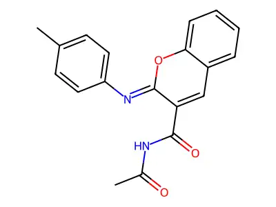 (2Z)-N-acetyl-2-[(4-methylphenyl)imino]-2H-chromene-3-carboxamide structure