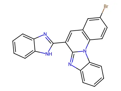 6-(1H-benzimidazol-2-yl)-3-bromobenzimidazolo[1,2-a]quinoline structure